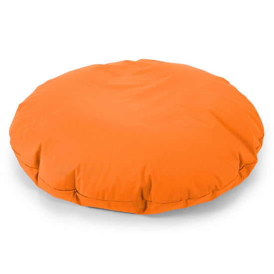 Flexforma Puf Gigante Redondo de Suelo para Adultos - Fácil de Limpiar Naranja 01