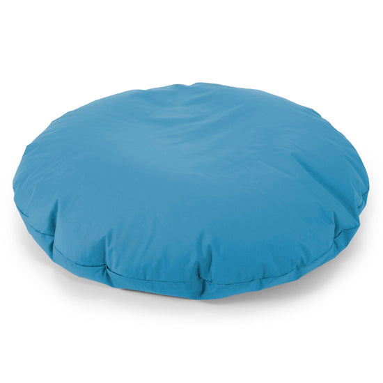 Flexforma Puf Gigante Redondo de Suelo para Adultos - Fácil de Limpiar Azul turquesa 01