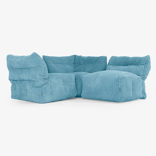 Sofá Modular de 3 Plazas - Pana Clásica Egeo Azul 03