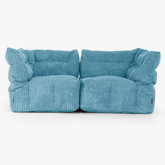 Sofá Modular de 2 Plazas - Pana Clásica Egeo Azul 01