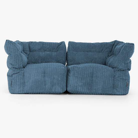 Sofá Modular de 2 Plazas - Pana Clásica Azul marino 01