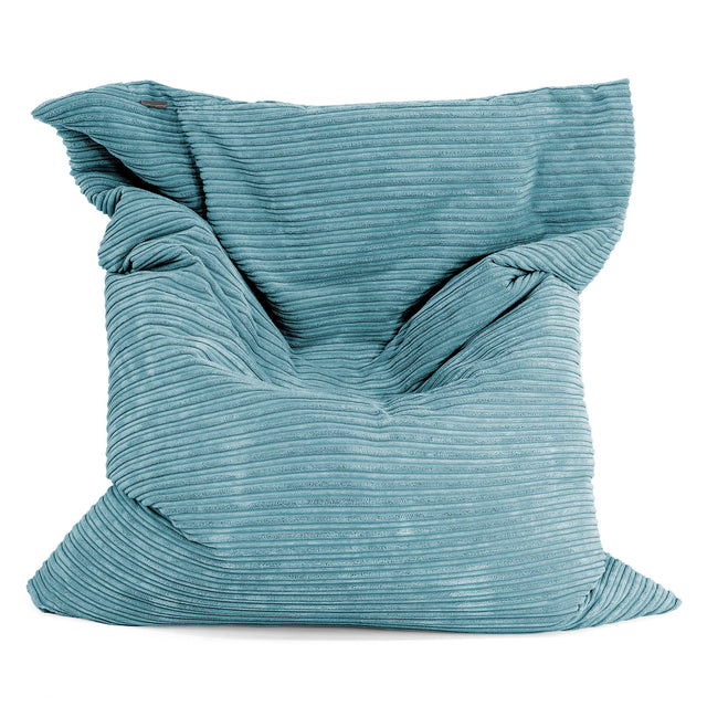 Puff Gigante Cama XL - Pana Clásica Egeo Azul 01