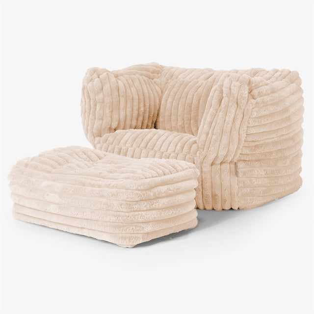 Albert Puff Sillón - Pana de Felpa Ultra Durazno 02
