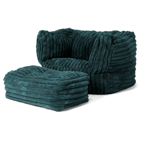 Albert Puff Sillón - Pana de Felpa Ultra Turquesa 02
