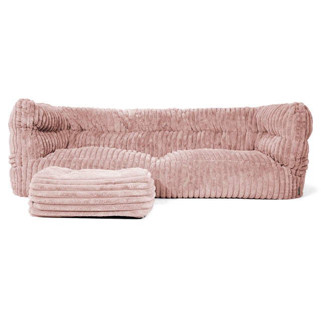 Louis Puf Sofá 3 plazas - Pana de Felpa Ultra Rosa Empolvado 02