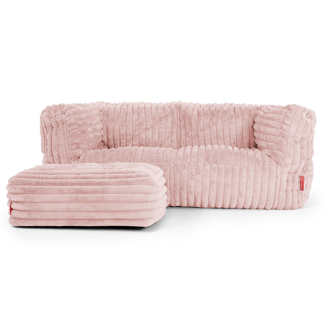 Albert Puf Sofá 2 plazas - Pana de Felpa Ultra Rosa Empolvado 02