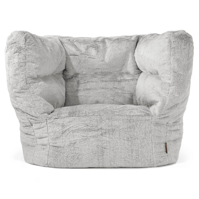 Albert Puff Sillón 2.0 - Piel de Conejo Sintética Gris Claro 01