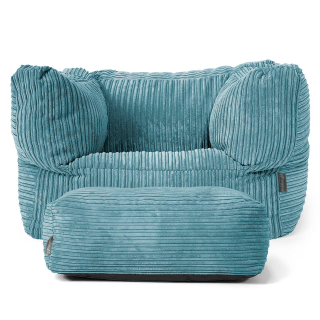 Albert Puff Sillón - Pana Clásica Egeo Azul 02