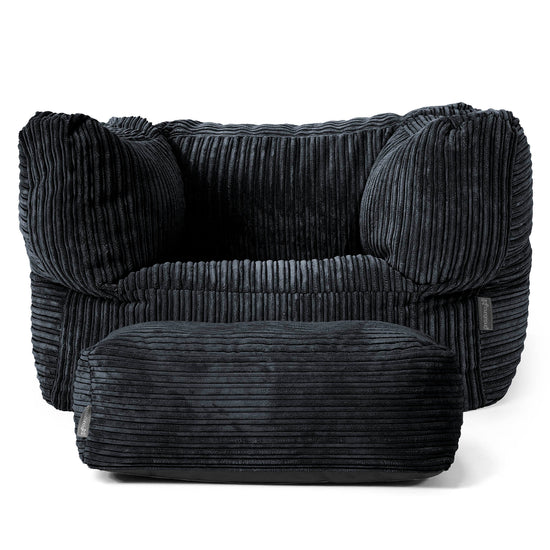 Albert Puff Sillón - Pana Clásica Negro 02