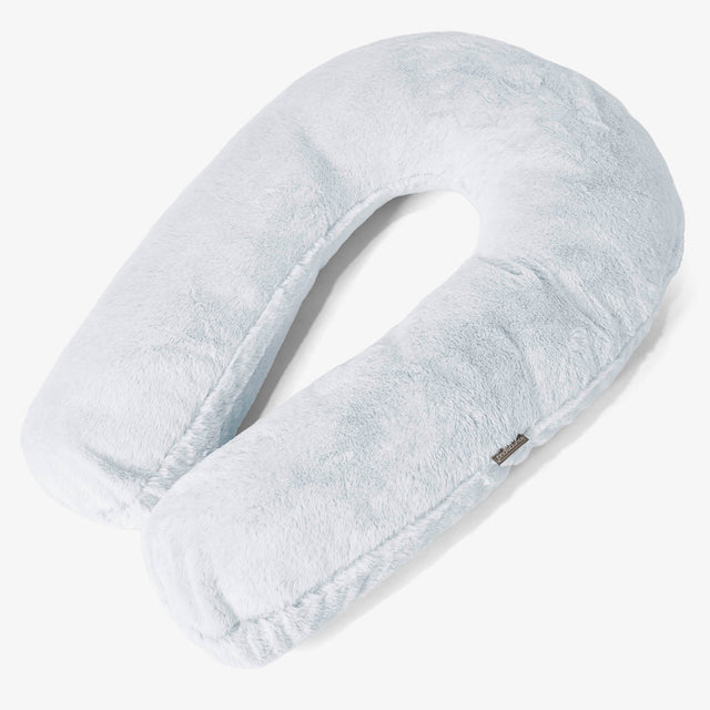 Almohada Abrazo - Piel de Conejo Sintética Azul Empolvado 01