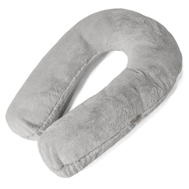 Almohada Abrazo - Piel de Conejo Sintética Gris Claro 01