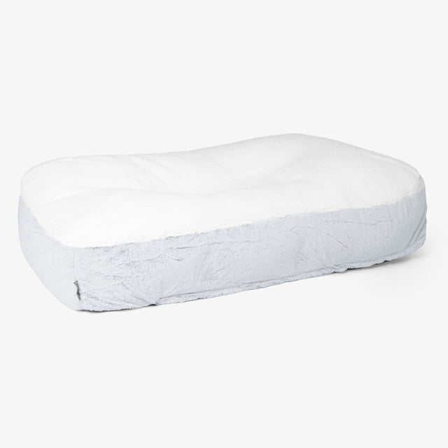 Cama Encorvada para Perros XL - Piel de Conejo Sintética Azul Empolvado 01