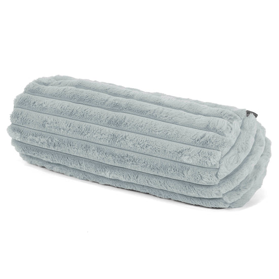 Fundas de Cojín Cilíndrico 20 x 55cm - Pana de Felpa Ultra Azul Huevo de Pato 01