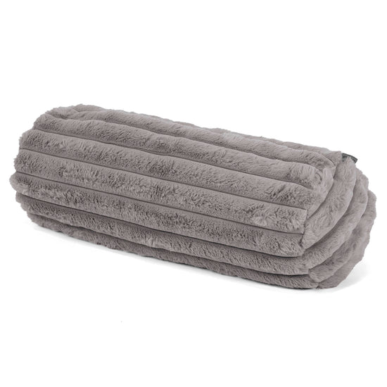Fundas de Cojín Cilíndrico 20 x 55cm - Pana de Felpa Ultra Gris 01