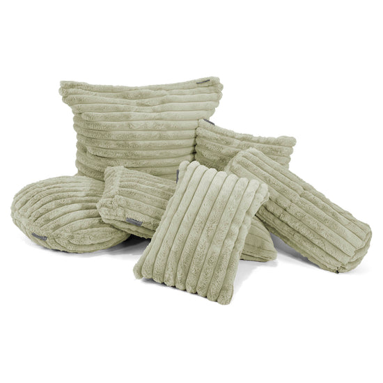 Fundas de Cojín Rectangular 35 x 50cm - Pana de Felpa Ultra Verde Salvia 02