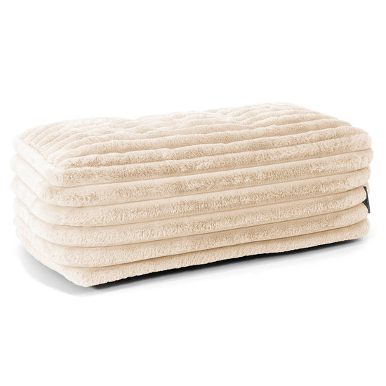 Escabel Gigante - Pana de Felpa Ultra Crema 01