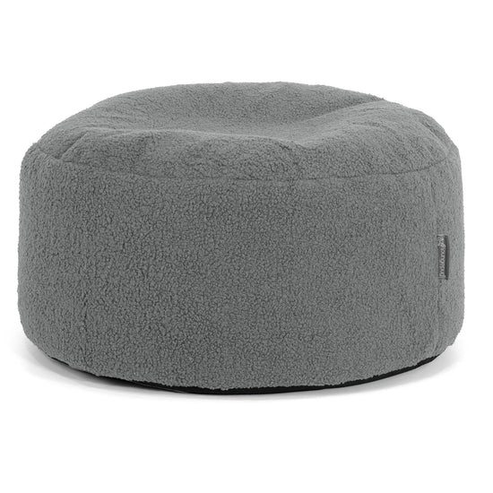 Escabel Gigante Redondo - Boucle Gris 01