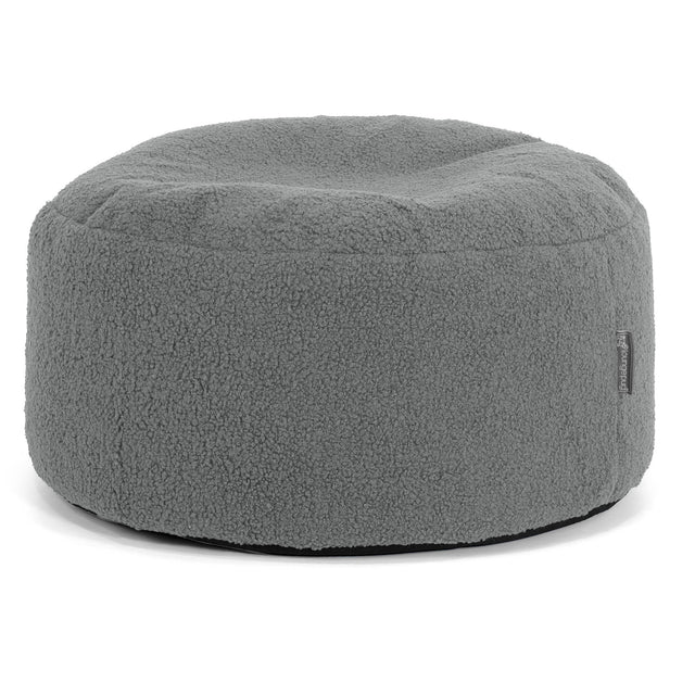 Escabel Gigante Redondo - Boucle Gris 01