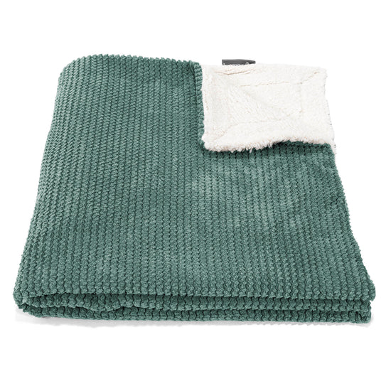 Manta de Sherpa - Pompón Verde Musgo 02