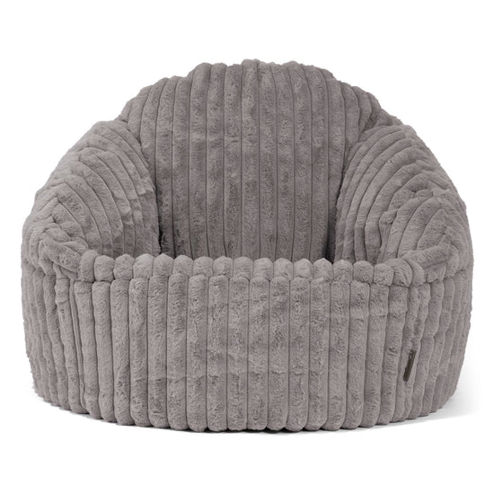 Puf Bubble - Pana de Felpa Ultra Gris 01