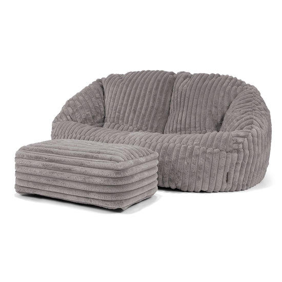 Puf Grande Bubble - Pana de Felpa Ultra Gris 03