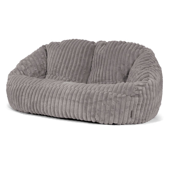 Puf Grande Bubble - Pana de Felpa Ultra Gris 04