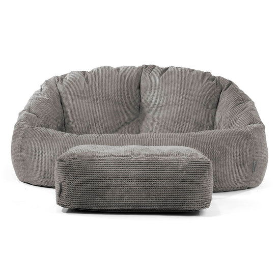 Puf Grande Bubble - Pompón Carbón Gris 02