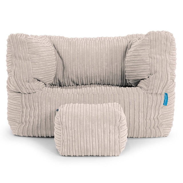 Puf Silla Alberto para Niños 1-5 años - Pana Clásica Marfil 03