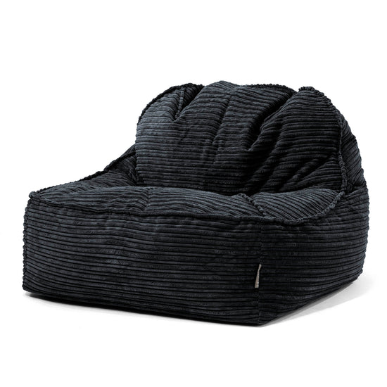 Puf Silla Encorvada 2.0 - Pana Clásica Negro 01