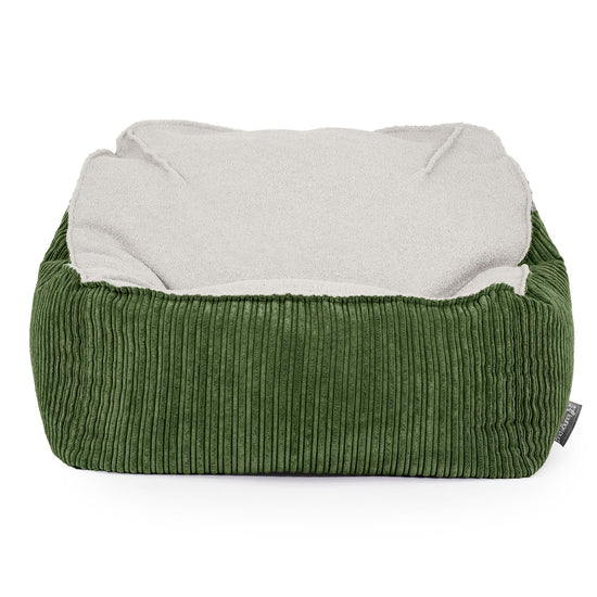 Puf Silla Encorvada - Boucle & Pana Clásica Bosque Verde 02