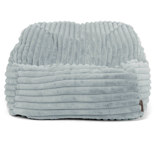 Puf Silla Encorvada - Pana de Felpa Ultra Azul Huevo de Pato 02