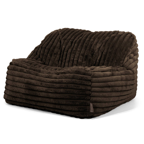 Puf Silla Encorvada - Pana de Felpa Ultra Café 01