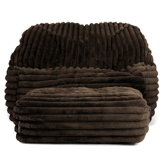 Puf Silla Encorvada - Pana de Felpa Ultra Café 03