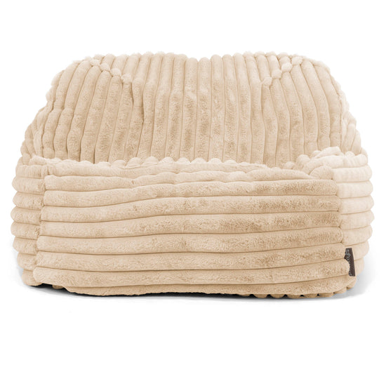 Puf Silla Encorvada - Pana de Felpa Ultra Crema 02