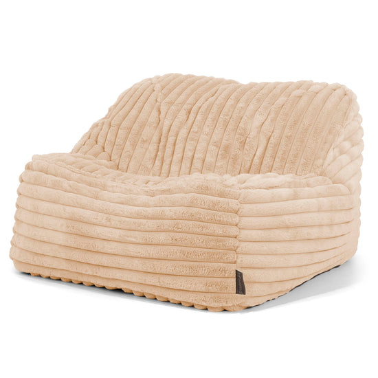 Puf Silla Encorvada - Pana de Felpa Ultra Durazno 01