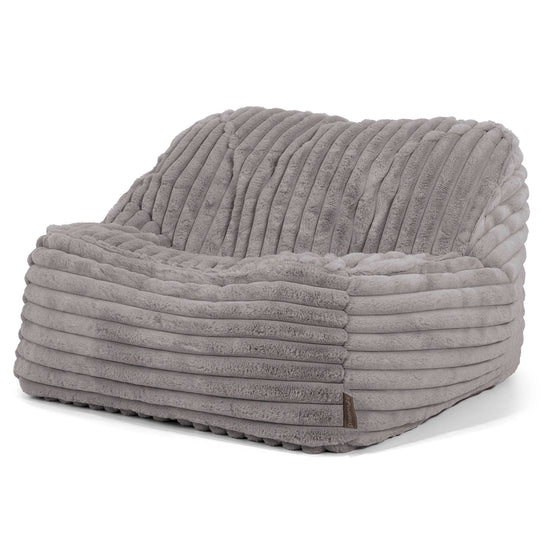 Puf Silla Encorvada - Pana de Felpa Ultra Gris 01