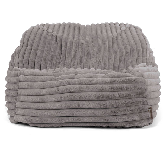 Puf Silla Encorvada - Pana de Felpa Ultra Gris 02