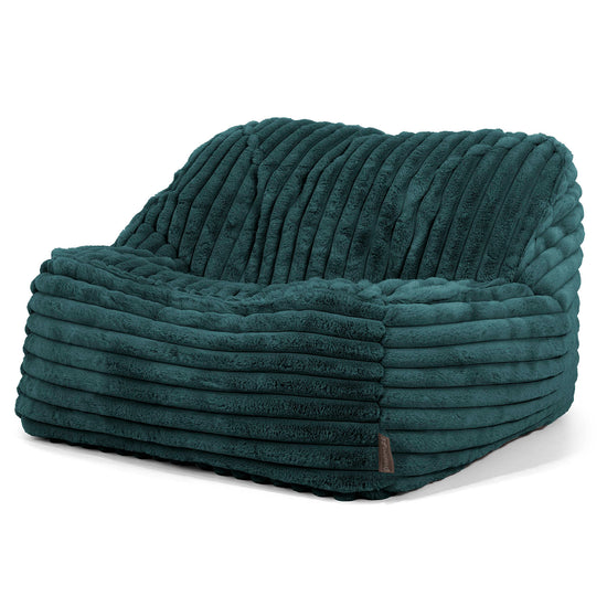 Puf Silla Encorvada - Pana de Felpa Ultra Turquesa 01