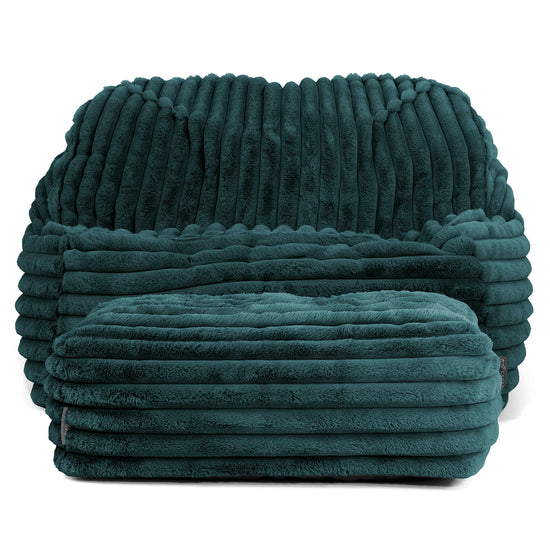 Puf Silla Encorvada - Pana de Felpa Ultra Turquesa 03