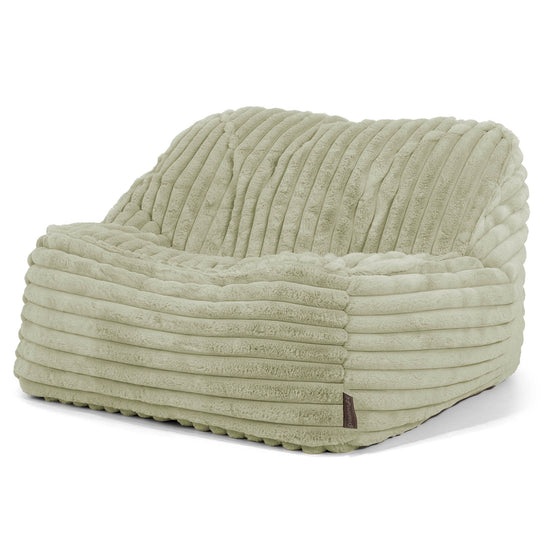Puf Silla Encorvada - Pana de Felpa Ultra Verde Salvia 01