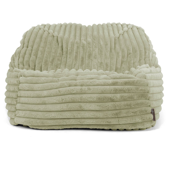 Puf Silla Encorvada - Pana de Felpa Ultra Verde Salvia 02