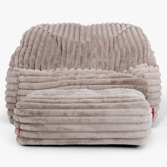 Puf Silla Encorvada - Pana de Felpa Ultra Visón 03