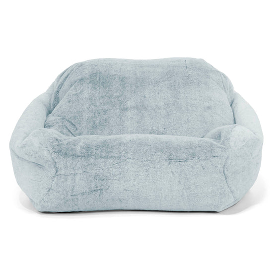 Puf Silla Sabina - Piel de Conejo Sintética Azul Empolvado 02