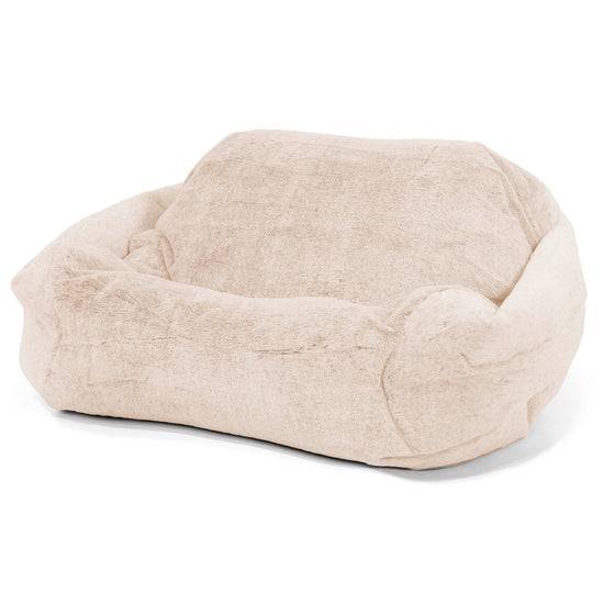Puf Silla Sabina - Piel de Conejo Sintética Blanco 01