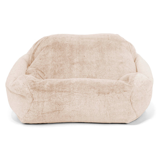 Puf Silla Sabina - Piel de Conejo Sintética Blanco 02