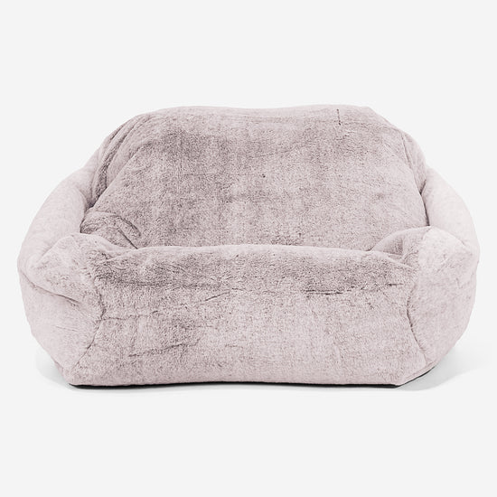 Puf Silla Sabina - Piel de Conejo Sintética Rosa Empolvado 02