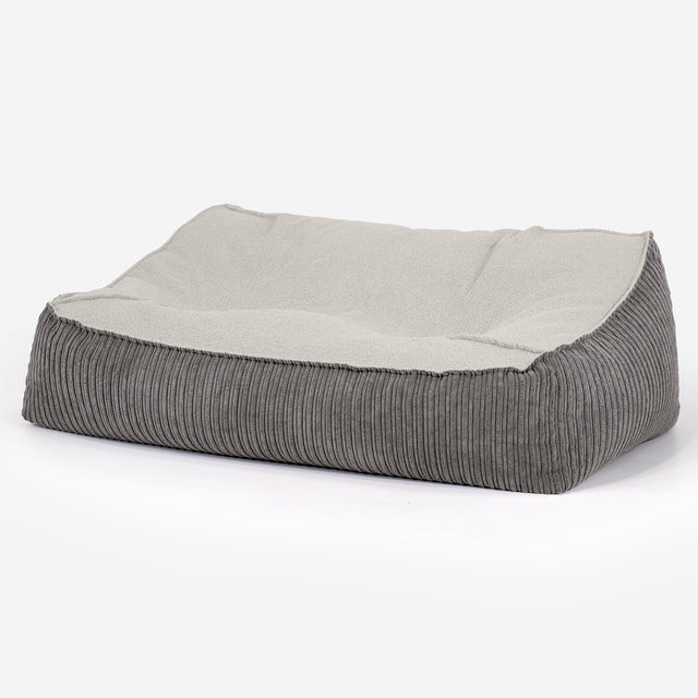 Puf Sillón Encorvado - Boucle & Pana Clásica Grafito 01
