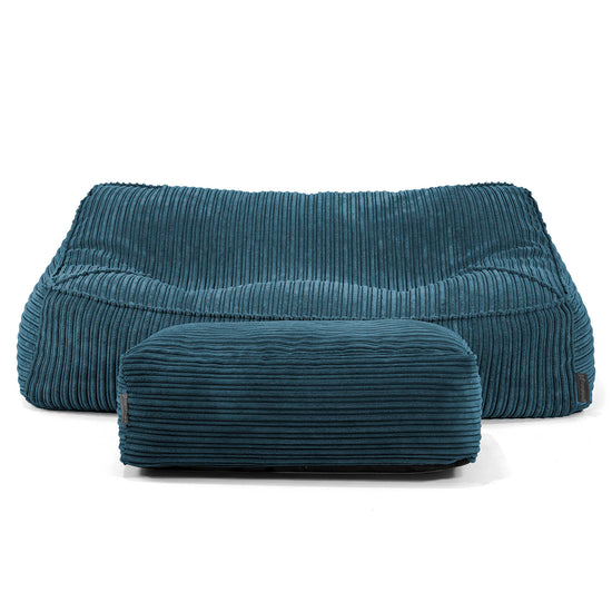 Puf Sillón Encorvado - Pana Clásica Azul Marino 02