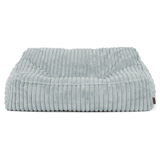 Puf Sillón Encorvado - Pana de Felpa Ultra Azul Huevo de Pato 02