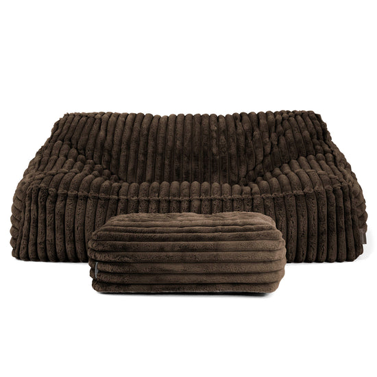Puf Sillón Encorvado - Pana de Felpa Ultra Café 03